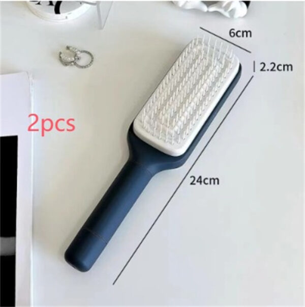 4 In 1 Self Cleaning Hair Brush New Self-Cleaning Anti-Static Massage Comb Scalable Rotate Lifting Self Cleaning Hairbrush - Image 9