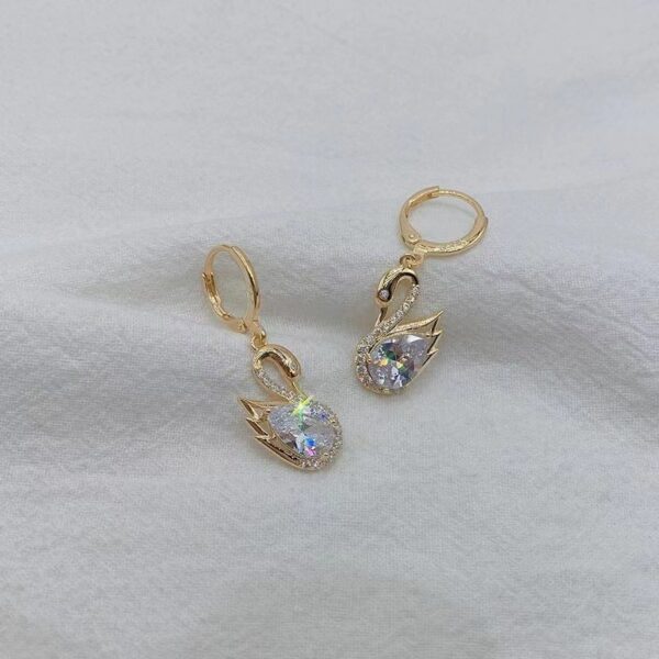 Sweet Rhinestone Swan Earrings Ins Fashion Earrings For Women Jewelry - Image 7